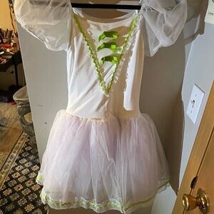 SMALL ADULT dance costume White and Green